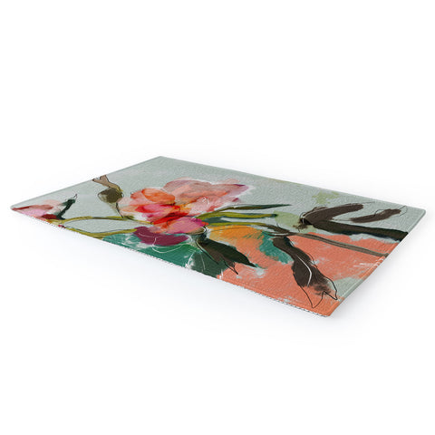 lunetricotee peonies abstract floral Area Rug