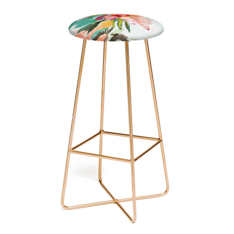 lunetricotee peonies abstract floral Bar Stool