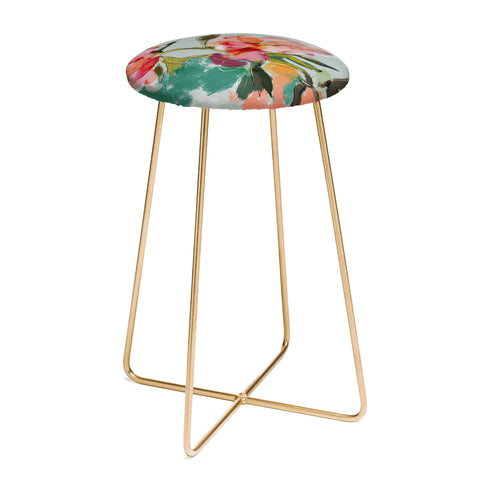 lunetricotee peonies abstract floral Counter Stool