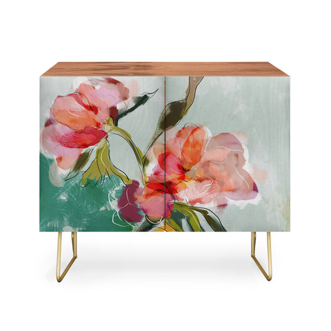 lunetricotee peonies abstract floral Credenza