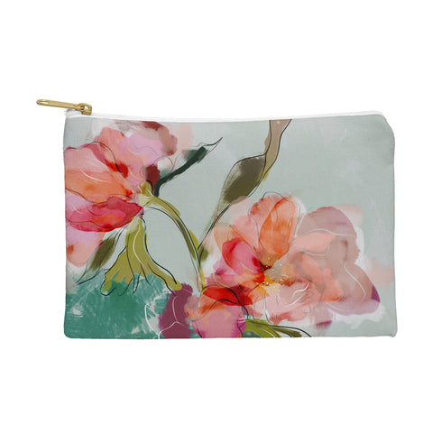 lunetricotee peonies abstract floral Pouch