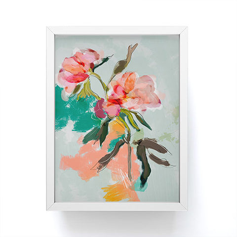 lunetricotee peonies abstract floral Framed Mini Art Print
