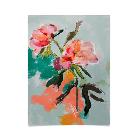 lunetricotee peonies abstract floral Poster