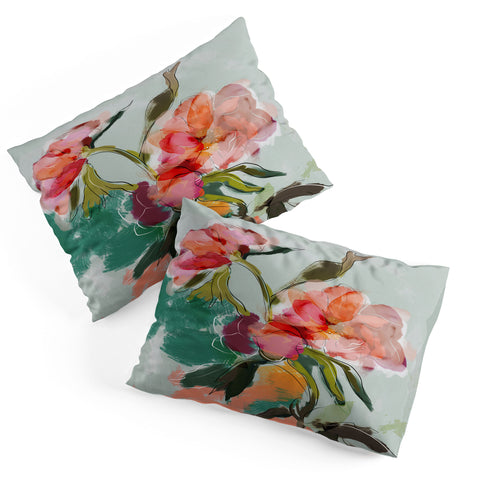 lunetricotee peonies abstract floral Pillow Shams