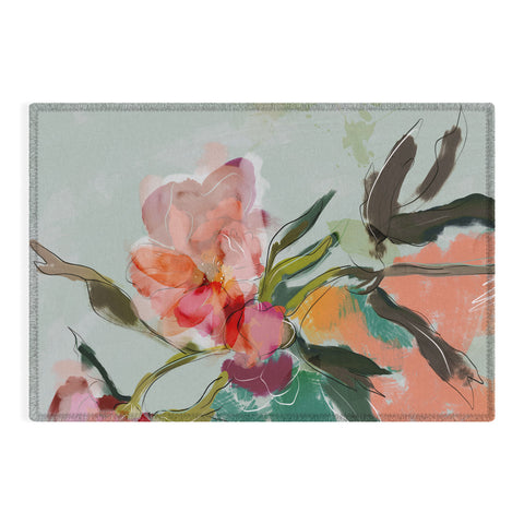 lunetricotee peonies abstract floral Outdoor Rug