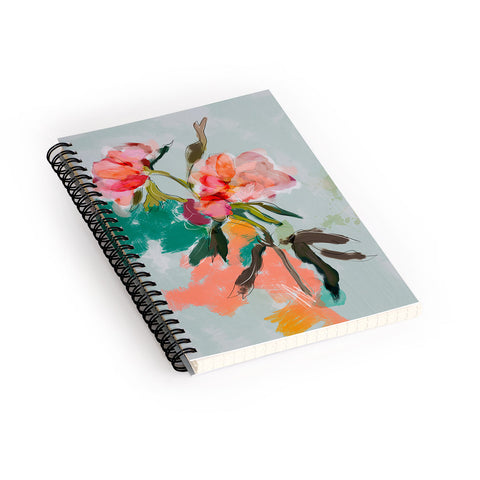 lunetricotee peonies abstract floral Spiral Notebook