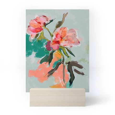 lunetricotee peonies abstract floral Mini Art Print