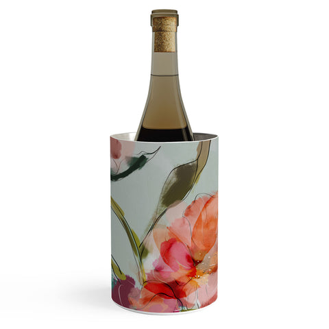 lunetricotee peonies abstract floral Wine Chiller