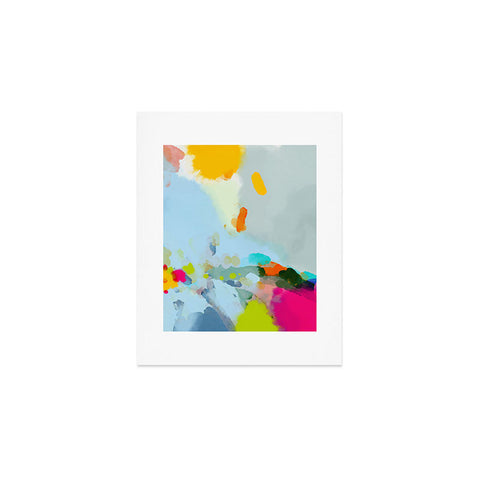 lunetricotee pink hill with sun ray Art Print