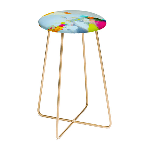 lunetricotee pink hill with sun ray Counter Stool