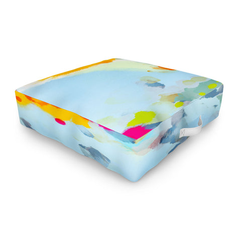 lunetricotee pink hill with sun ray Outdoor Floor Cushion