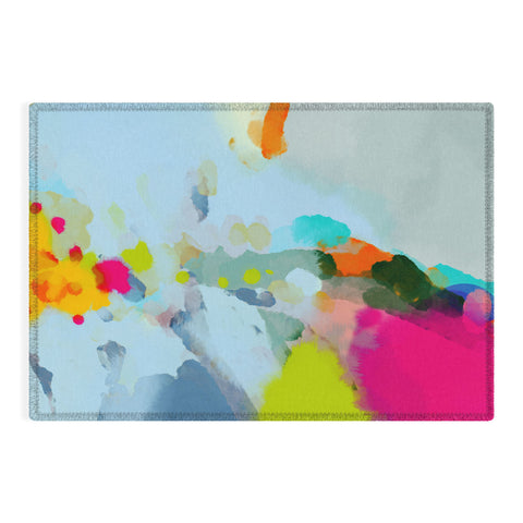 lunetricotee pink hill with sun ray Outdoor Rug