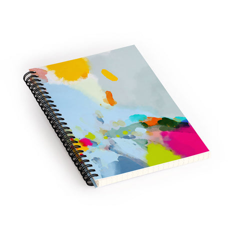 lunetricotee pink hill with sun ray Spiral Notebook