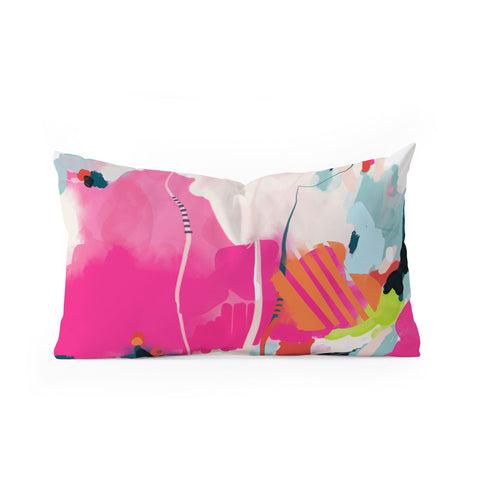 lunetricotee pink sky II Oblong Throw Pillow