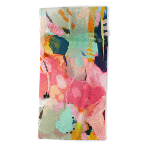 lunetricotee spring moon earth garden Beach Towel