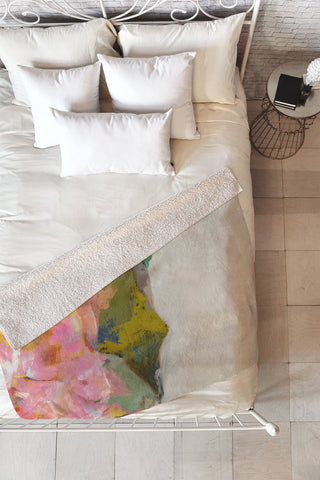 lunetricotee summer landscape I Fleece Throw Blanket