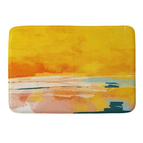 lunetricotee sunny landscape Memory Foam Bath Mat
