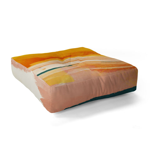 lunetricotee sunny landscape Floor Pillow Square