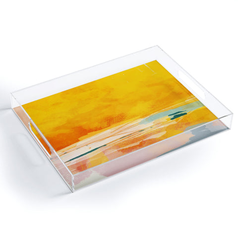 lunetricotee sunny landscape Acrylic Tray