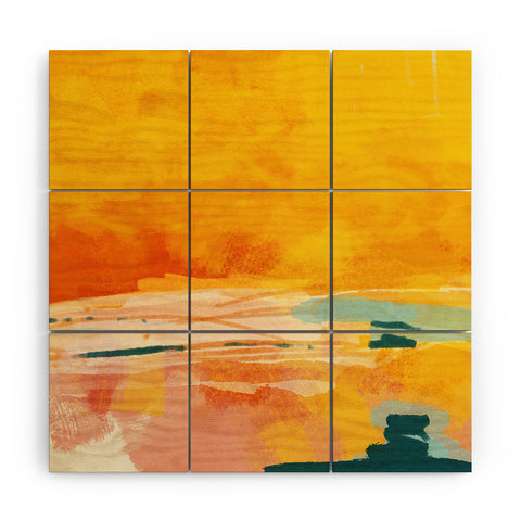 lunetricotee sunny landscape Wood Wall Mural