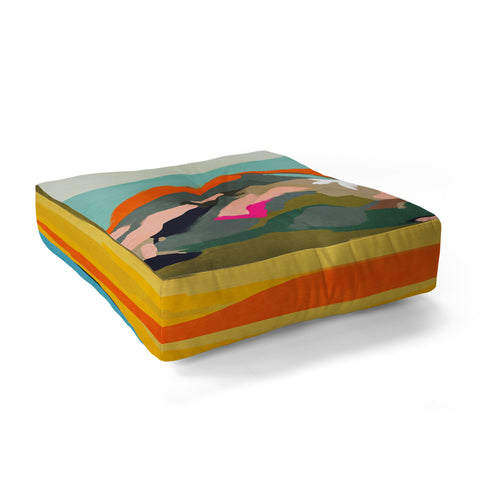 lunetricotee wanderlust abstract Floor Pillow Square