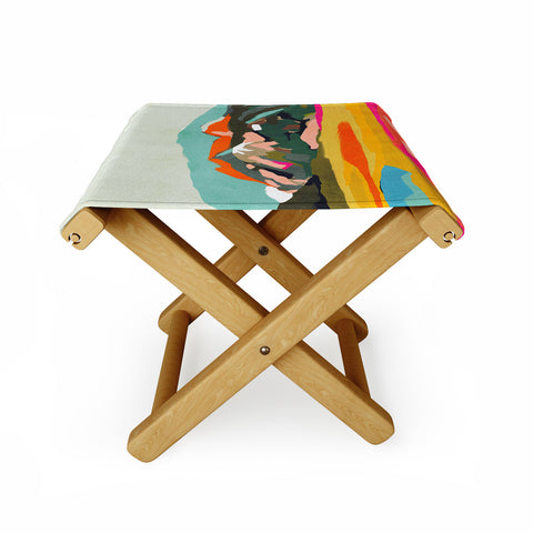 lunetricotee wanderlust abstract Folding Stool