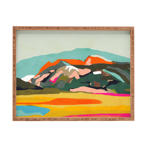 lunetricotee wanderlust abstract Rectangular Tray