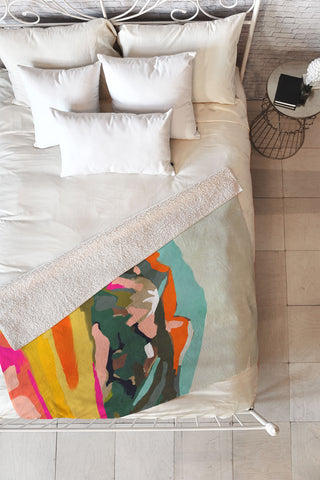 lunetricotee wanderlust abstract Fleece Throw Blanket
