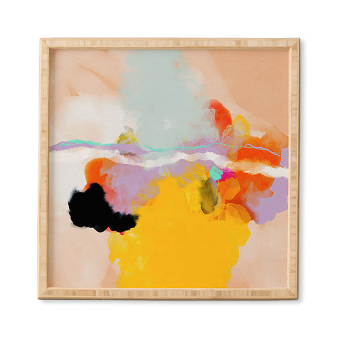 lunetricotee yellow blush abstract Framed Wall Art