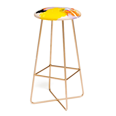 lunetricotee yellow blush abstract Bar Stool