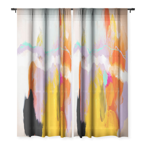 lunetricotee yellow blush abstract Sheer Non Repeat