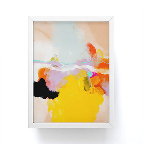 lunetricotee yellow blush abstract Framed Mini Art Print