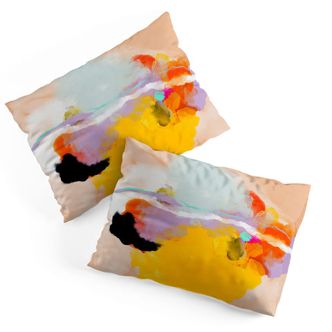 lunetricotee yellow blush abstract Pillow Shams