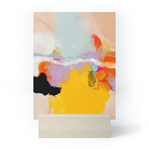 lunetricotee yellow blush abstract Mini Art Print