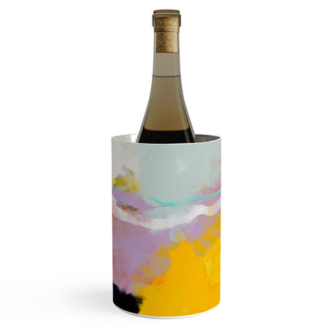 lunetricotee yellow blush abstract Wine Chiller