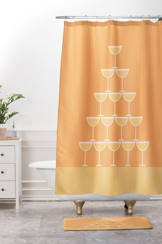 Lyman Creative Co Champagne Tower Shower Curtain And Mat