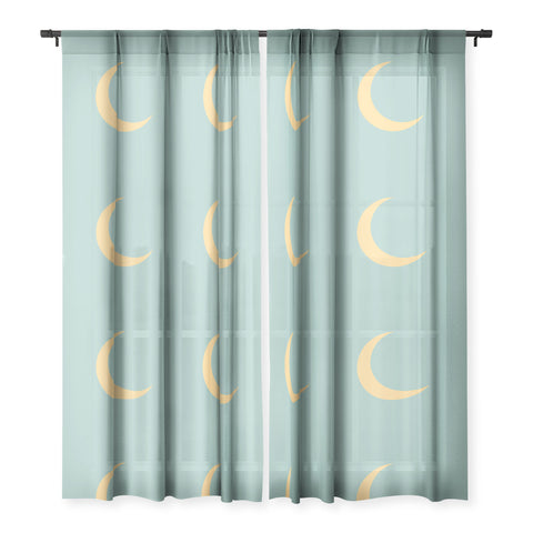 Lyman Creative Co Crescent Moon Sky Sheer Window Curtain