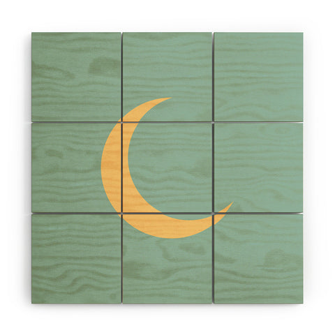 Lyman Creative Co Crescent Moon Sky Wood Wall Mural