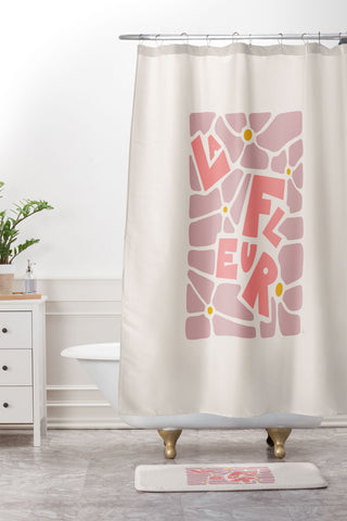 Lyman Creative Co La Fleur French Flower Shower Curtain And Mat