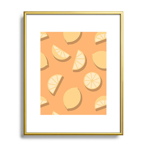 Lyman Creative Co Lemon Orange Metal Framed Art Print