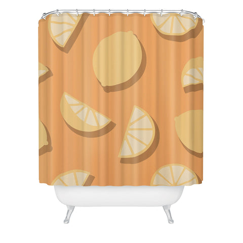 Lyman Creative Co Lemon Orange Shower Curtain