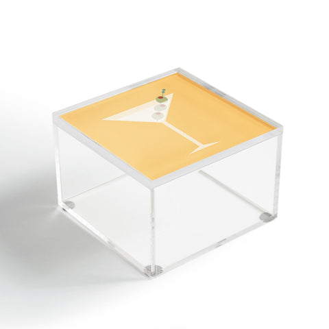 Lyman Creative Co Martini with Olives on Yellow Acrylic Box