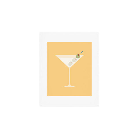Lyman Creative Co Martini with Olives on Yellow Art Print