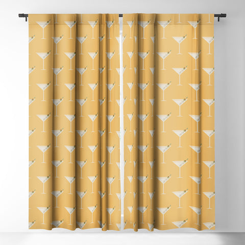 Lyman Creative Co Martini with Olives on Yellow Blackout Window Curtain