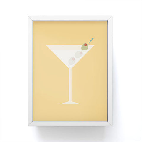 Lyman Creative Co Martini with Olives on Yellow Framed Mini Art Print