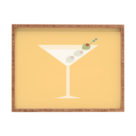 Lyman Creative Co Martini with Olives on Yellow Rectangular Tray