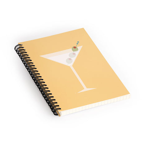 Lyman Creative Co Martini with Olives on Yellow Spiral Notebook