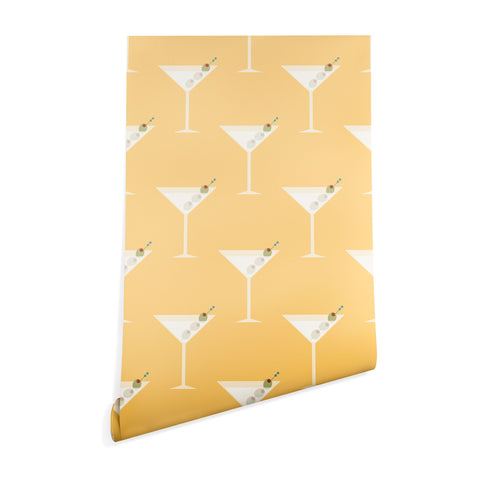 Lyman Creative Co Martini with Olives on Yellow Wallpaper