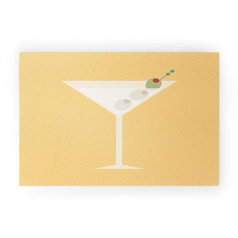 Lyman Creative Co Martini with Olives on Yellow Welcome Mat