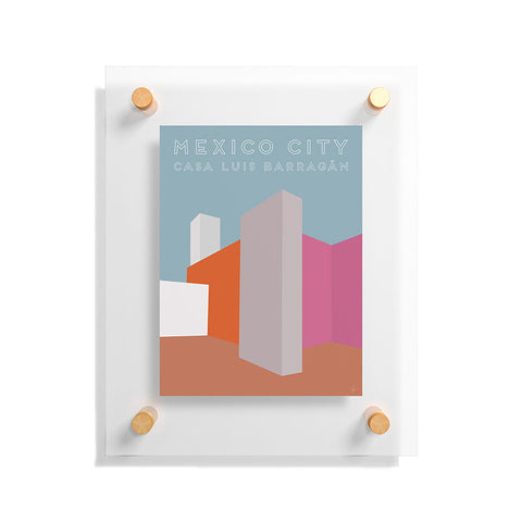 Lyman Creative Co Mexico City Casa Luis Barragan travel poster Floating Acrylic Print